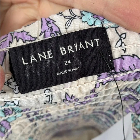 Lane Bryant Floral purple, blue and white tiered maxi dress with pockets - tags - Picture 5 of 12